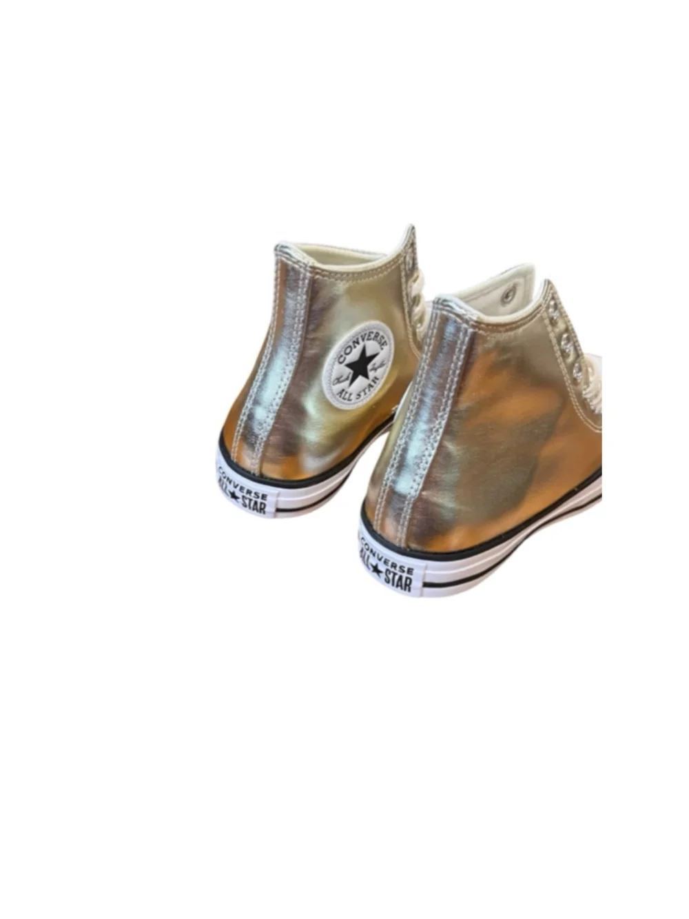 Women's Converse Gold White High Top Sneakers Size 8.5